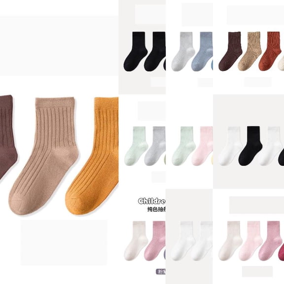 Wdgfv 4 Pack Socks for Kids Girls Toddler Boys Cozy Crew Boot Socks Child Warm Candy Colored Sock 1-4 Years