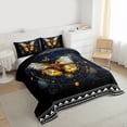 thumbnail image 3 of jejeloiu Boho Bohemian Moth Twin Comforter Sets,Orange Black Bedding Set For Adults Reversible 2-Piece, 3 of 8