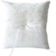 thumbnail image 1 of Wedding Ring Pillow Ivory Satin Ribbon Bow Pearls Lace Floral Embroidery Ring, 1 of 5