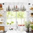 thumbnail image 3 of Christmas Valances for Windows Gnome Evergreen Cap Bells Watercolor Rod Pocket Curtain Valance Window Treatment Short Curtains for Kitchen Living Room, 60"x14", 3 of 5