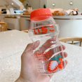 thumbnail image 1 of Botella de agua de plástico de viaje Linda botella de coctelera de cartón de leche Kawaii Botella de bebida en forma de botella para niños/niñas/vasos para adultos (480 ml) (fresa (transparente)) TUNC Sencillez, 1 of 5