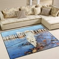 thumbnail image 2 of Dreamtimes Lightweight Soft Area Rugs 63 x 48 in, White Samoyed Dog Walks Near The Sea Floor Mat for Kids Playing Room Hardwood Floor Living Room Nursery Rugs, 5'3" x 4', 2 of 6