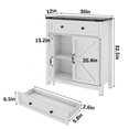 thumbnail image 2 of Smart FENDEE Farmhouse Kitchen Sideboard, Coffee Bar Cabinet with 2 Doors and 1 Drawers, White, 2 of 7