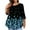 Dark Blue, variant on Women Plus Size Blouses Spring 3/4 Sleeve 4x-5x Tee Casual Crewneck Tops Floral Printed Loose Shirt