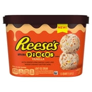 Reese's Mini Pieces Peanut Butter Swirl Vanilla Light Ice Cream Kosher, 48 oz 1 Count