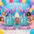 thumbnail image 2 of 2PCS Large Mermaid Tail Balloons, Mermaid Decorations for Summer Beach Birthday Under the Sea Ocean Theme Party Supplies, Standing Foil Balloons 48 Inch, 2 of 7