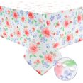 thumbnail image 2 of Spillproof Floral Spring/Summer Fabric Indoor Tablecloth,Outdoor Red Rose Table Cloth for Rectangle Tables,Picnic/Patio Flower Table Covers Mother''s Day,Parties,Wedding Use (60 X 84 Inch), 2 of 6