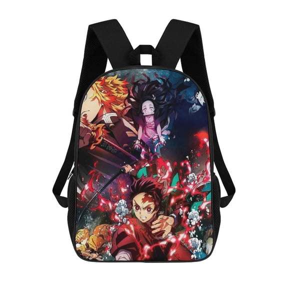 Demon Slayer Printed Backpack 17 Inch Shoulder Backpack Lightweight High-capacity Casual Daypack Bookbag
