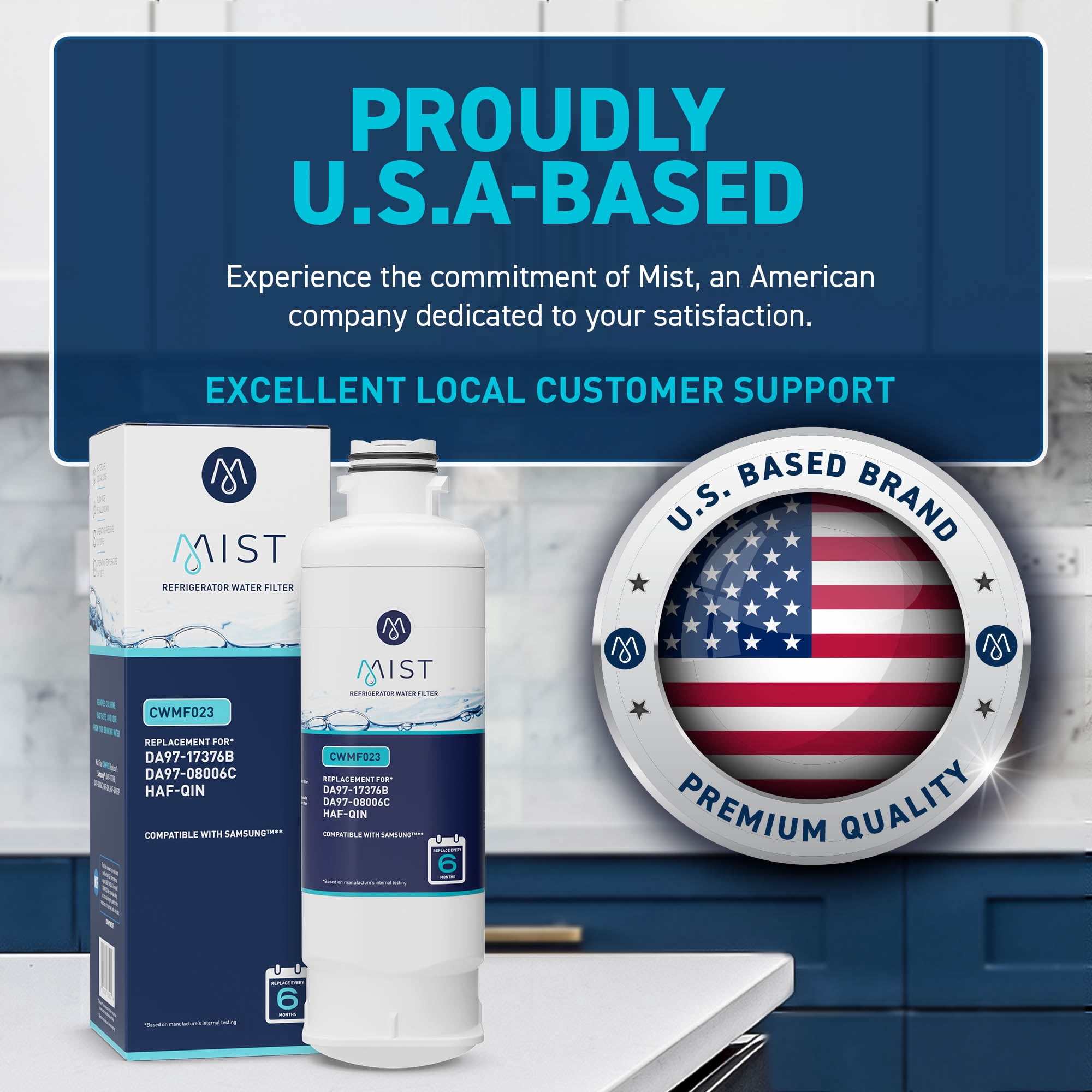 Mist DA97-17376B Refrigerator Water Filter Replacement for Samsung HAF-QIN, NSF Certified