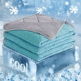 thumbnail image 6 of Aisbo Summer Cooling Blanket for Hot Sleepers, Dark Green and Light Gray Throw Size Cooling Comforter., 6 of 8