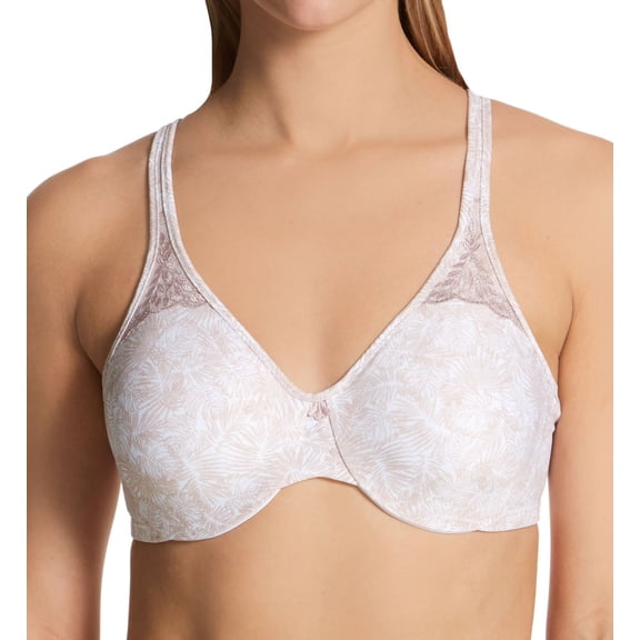 Women's Bali 3385 Passion for Comfort Minimizer Underwire Bra (Fan Leaf Print 36C)