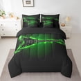 thumbnail image 2 of YST Electric Guitar Comforter Set, 7-Piece, Music Theme, Queen, Reversible Flaming Green Flame, 2 of 5