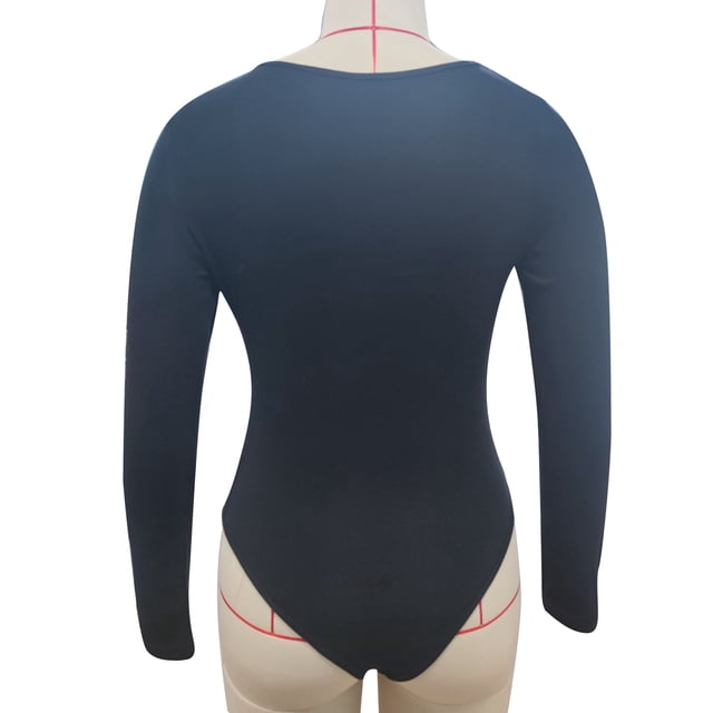 Body de manga larga para mujer, Body de manga larga para mujer, mono de manga larga, mono de manga larga para mujer, apariencia llamativa