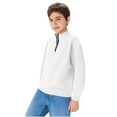thumbnail image 4 of OGLCCG Boys 1/4 Zip Fleece Lined Sweatshirt Soft Loose Fit Stand Collar Long Sleeve Pullover Tops Kids Fall Winter Clothes 5-14 Years, 4 of 8