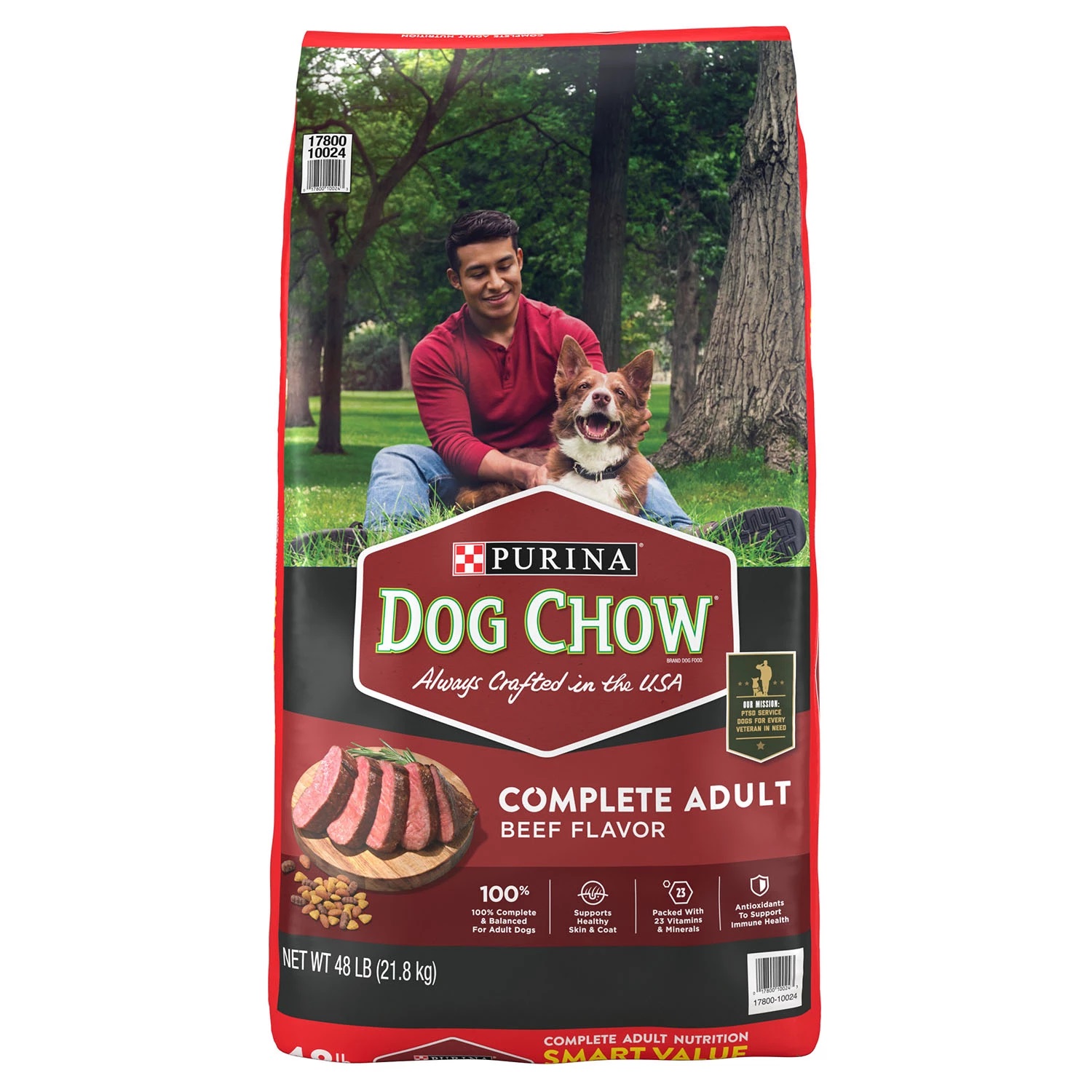 Purina Dog Chow Complete Adult Dry Dog Food Beef Flavor 48 Pounds 