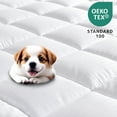thumbnail image 2 of HIG Breathable Cotton Mattress Pad Queen Size, Soft Fitted Mattress Cover Protector with 8-21" Deep Pocket, Thick Quilted Pillow Top Mattress Topper for Back Pain, White, 60x80 Inches, 2 of 6
