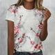 thumbnail image 2 of Tops Y Blusas de las Mujeres Estampadas Cuello Redondo Manga Corta, Poliéster Casual Top para Diario, Fiesta Y Todas las Estaciones, 2 of 5
