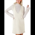 thumbnail image 1 of Vestido Corto de Punto Liso Sin Mangas con Cuello en V y Bolsillos para Mujer Albaricoque S, 1 of 10
