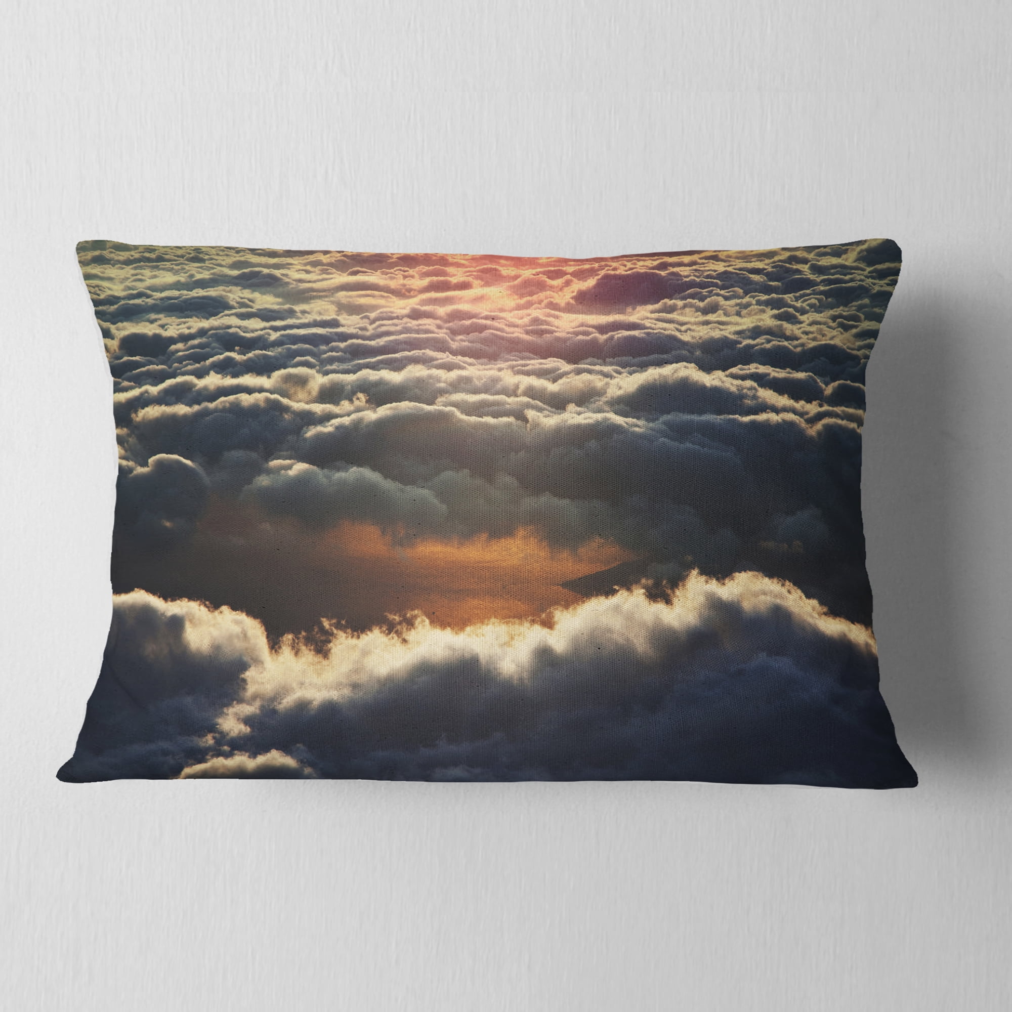Designart 12" x 20" Floral Polyester Throw Pillow