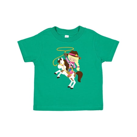

Inktastic Cowgirl Sheriff Horse Lasso Blonde Hair Gift Toddler Toddler Girl T-Shirt