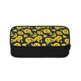 thumbnail image 2 of TEQUAN Large Capacity Pencil Case, Yellow Distorted Creepy Smiles Pattern Pencil Pouch 2 Compartments Pencil Bag (Black), 2 of 7