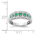thumbnail image 5 of Real 14kt White Gold Diamond and Emerald Fancy Ring Size: 7; for Adults and Teens; for Women and Men, 5 of 5