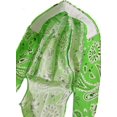 thumbnail image 2 of Paisley Doo Rag Du Rag Do Spandex Bandana Headwrap w SWEATBAND Chemo Cap (Bright Lime Green Paisley), 2 of 3