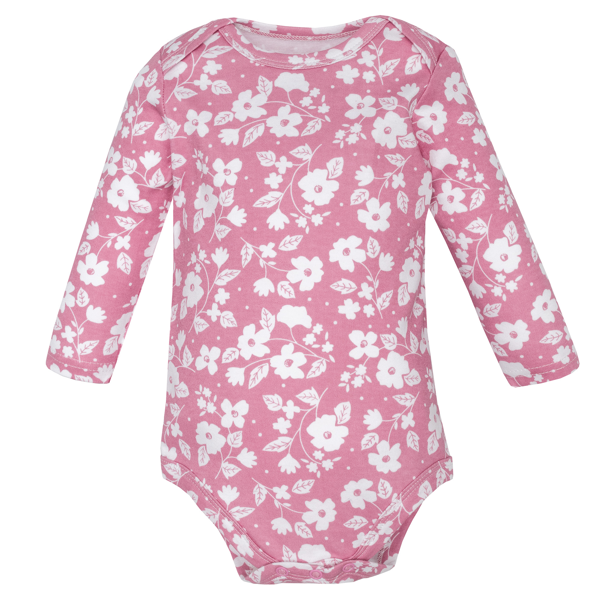 Hudson Baby Infant Girls Cotton Long-Sleeve Bodysuits 3-Pack, Cute Hearts, 6-9 Months