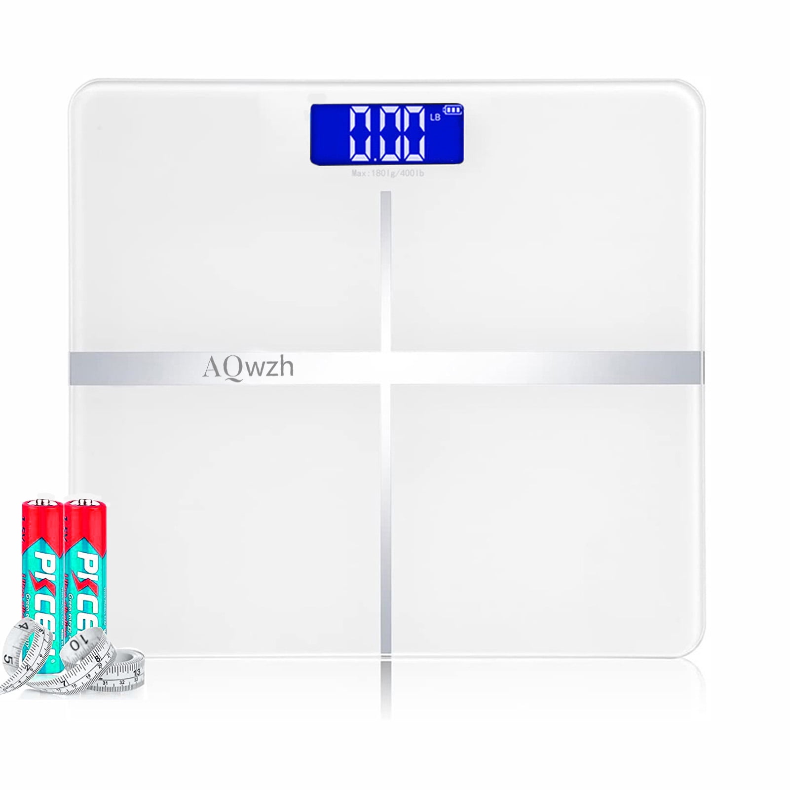 180kg Digital Body Weight Bathroom Scale with Step-On  Assorted Colors 400lb 