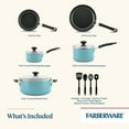 thumbnail image 3 of Farberware Easy Clean 12 Pcs Nonstick Cookware Set with Cooking Tools, Dishwasher Safe, Aqua, 3 of 15