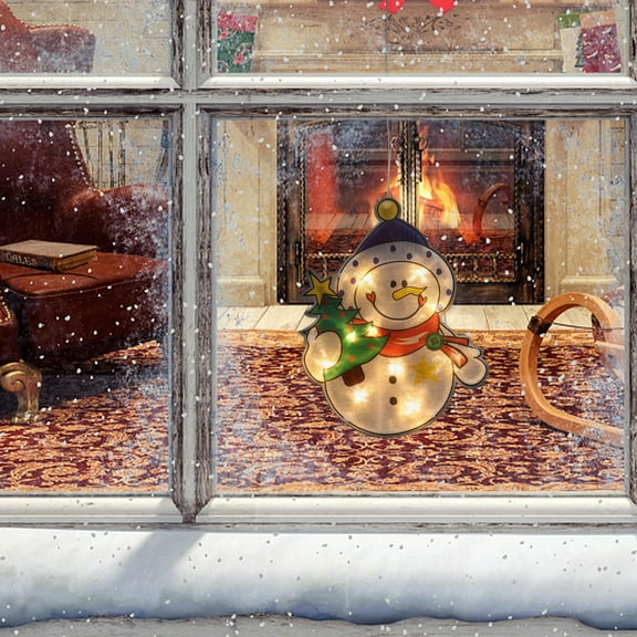 BESTYASH White Snowman Light - Christmas Window Decoration for Holiday Parties and Festive Home Decor