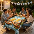 thumbnail image 2 of Washable Rectangular Oktoberfest Beer Pattern Tablecloth 140x140cm, Decor Fabric For Patio Kitchen Garden Party, 2 of 4