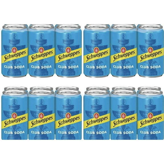Schweppes Club Soda Water, Mini Cans, 7.5 oz, 24 Cans (Club Soda)