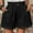 Black, variant on Mingw Shorts for Women Women's Mid Rise Shorts Elastic Comfortable Button Down Waist Denim Shorts