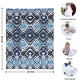 thumbnail image 4 of Blue Geometric Pattern Blanket,Comfortable Soft Lamb Wool Throw Blanket,All Season,Warm Lightweight Blankets for Sofa Bed Couch Living Room Chair,30"x40", 4 of 4