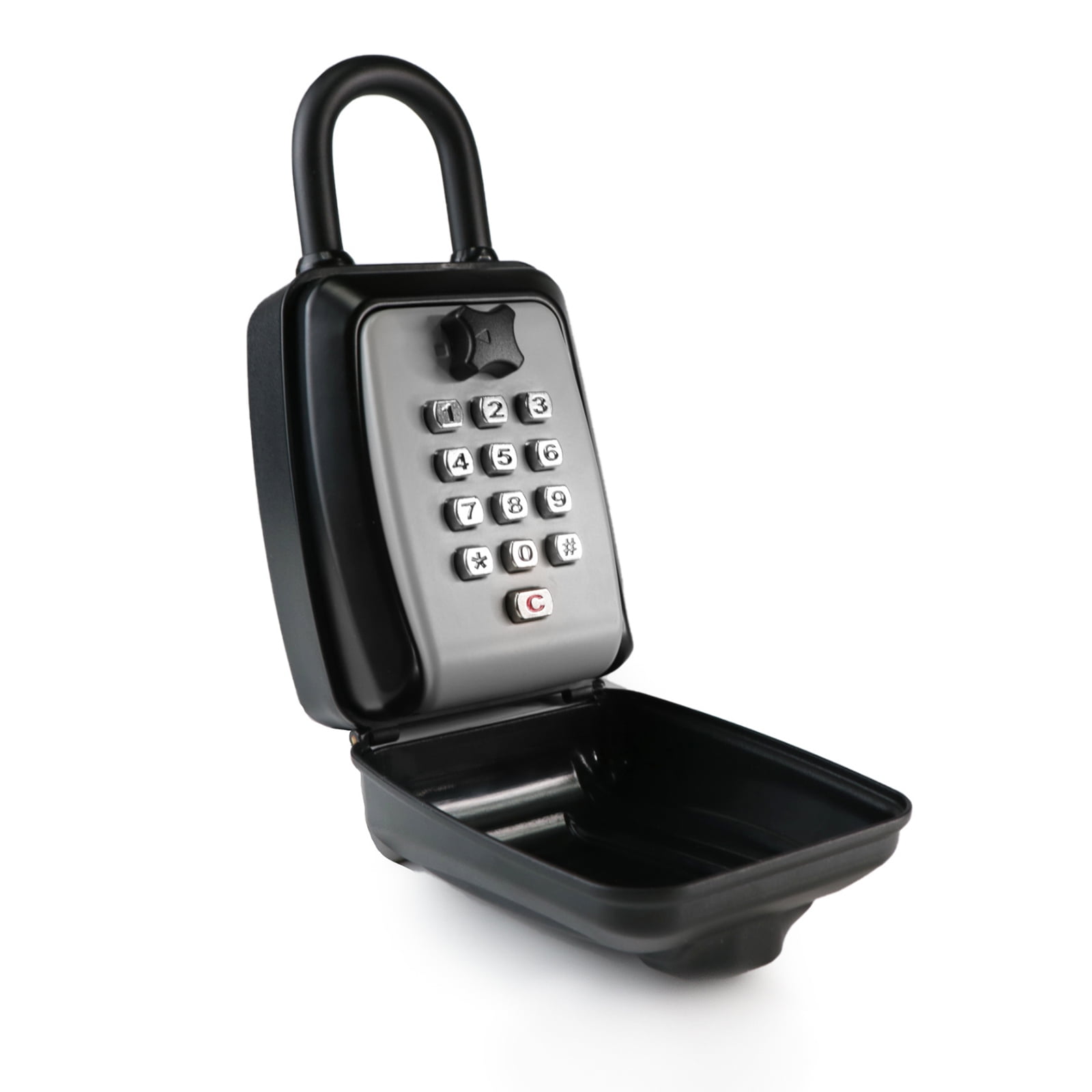 Yolispa Key Lock Box, Key Box 12-Digit Combination Push Button Key Safe Box for Wall Outside Door , Waterproof Resettable Large Capacity Security Lockbox for Home Garage Hotels