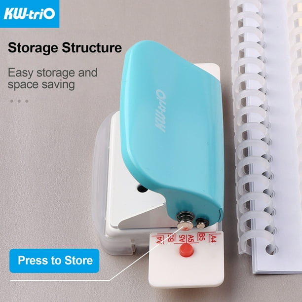 KW-trio 6-Hole Paper Punch Handheld Metal Hole Puncher 5 Sheet Capacity
