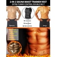 thumbnail image 4 of Vaslanda Neoprene Sauna Suit for Men Waist Trainer Vest Zipper Body Shaper Tank Top with Double Adjustable Belts, 4 of 8