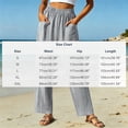 thumbnail image 3 of Htigea Womens Straight Leg Gauze Pants Elastic Waist Cotton Linen Slacks Summer Lightweight Beach Vacation Pant with Pockets White S, 3 of 6