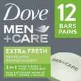 thumbnail image 2 of Dove Men+Care Extra Fresh Hand & Body, Face & Shave Bar Soap (12 Bars), 2 of 8