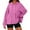 Hot Pink, variant on Womens Oversized Hoodies Casual Pleated Tiered Ruffle Sweatshirts Lantern Long Sleeve Drawstring Peplum Hem Loose Hooded Pullover Tops