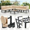 thumbnail image 5 of YODOLLA 7 Pieces Outdoor Metal Furniture Sets Patio Conversation Set with Coffee Table and 43" Fire Pit Table, Beige, 5 of 9