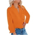 thumbnail image 1 of Bowake Women's Button down Shirts Lapel Long Sleeve Casual Comfy Ladies Work Office Fall Spring Blouse Tees, 1 of 7