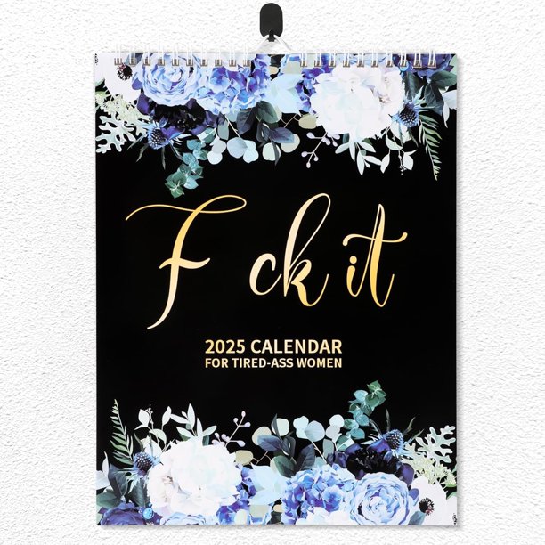 Calendario de pared 2025 para mujeres, nuevo calendario de pared 2025 para personas cansadas, calendario de pared hecho a mano para el hogar y la oficina, divertido calendario mensual con groserías,