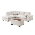 thumbnail image 4 of Eri 100 Inch Sectional Sofa, Right Facing Chaise, Ottoman, Pillows, Beige, 4 of 5