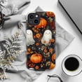 thumbnail image 6 of Halloween Ghosts Phone Case, Cute Ghost and Pumpkin Pattern, Whimsical Fall Art for iPhone 17 16 15 14 13 12 11, 6 of 6