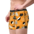thumbnail image 4 of Daiia Bold Black and White Leaves Orange Men's Underwear Boxer Briefs, Cotton Stretch Moisture-Wicking Underwear-XX-Large, 4 of 9