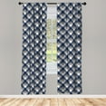 thumbnail image 4 of Ambesonne Abstract Window Curtains, Checkered Tartan Shape, Each 28" W x 63" L, Dimgrey White Dark Blue, 4 of 4