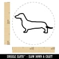 thumbnail image 2 of Smooth Haired Dachshund Dog Outline Self-Inking Rubber Stamp Ink Stamper - Lime Green Ink - Mini 1/2 Inch, 2 of 7
