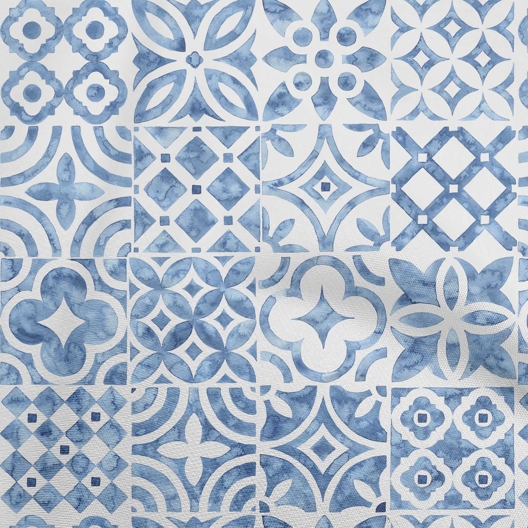 oneOone Cotton Poplin Dusty Blue Fabric Floral Fabric For Sewing Printed Craft Fabric By The Yard 56 Inch Wide